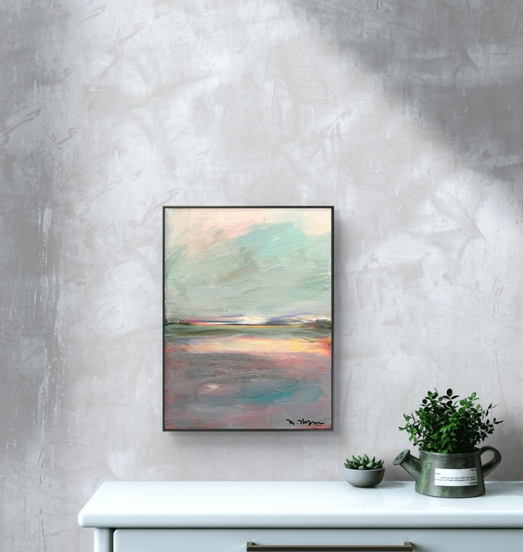 Mary Myers Original Abstract Expressionism 11x14 Landscape Signed Fine Art gallery