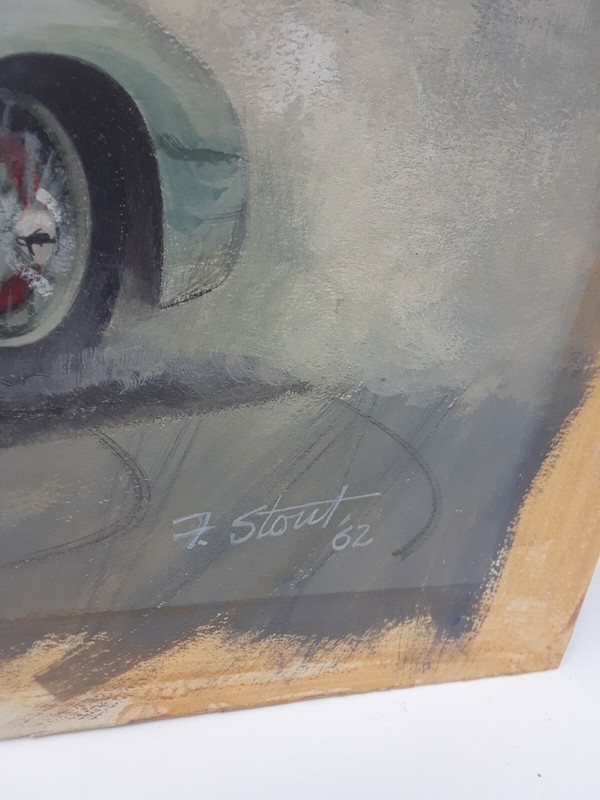 Original Fred Stout 1960's Sportscar Racing Painting Series Extremely Rare gallery