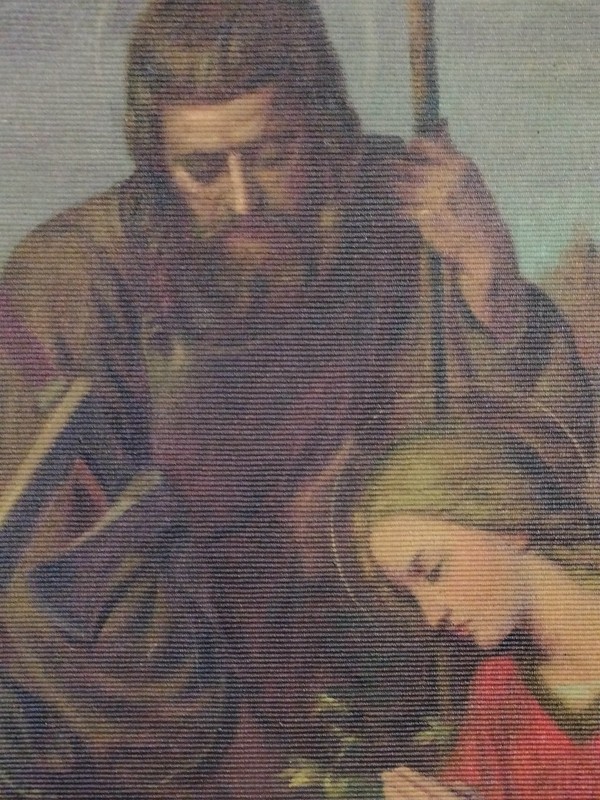 HOLY FAMILY. ILLEGIBLE SIGNATURE. OIL ON CANVAS. SPANISH SCHOOL. 20TH CENTURY gallery