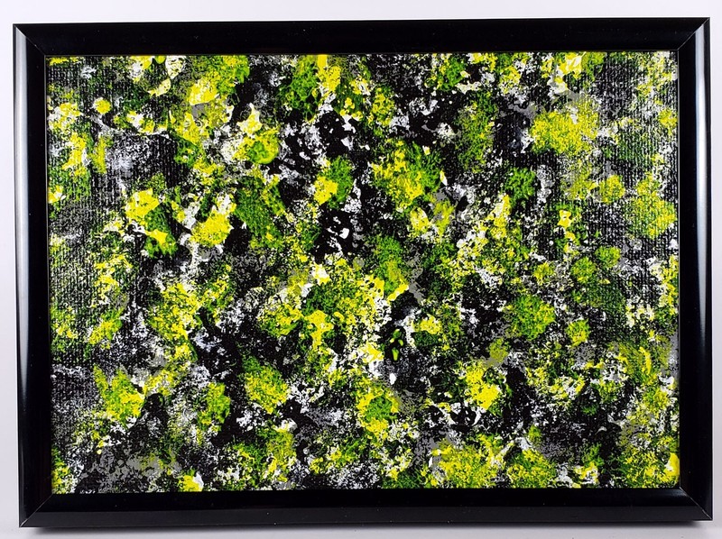 "Color Mix Yellow" 5" x 7" Original Acrylic Abstract Painting Art Unframed gallery
