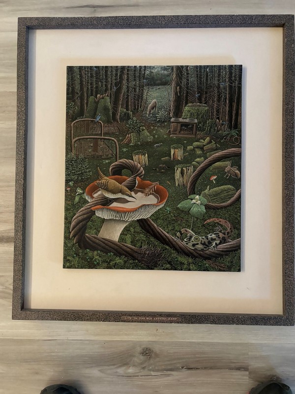 Tuck Hayward (Attrib.) Oil/ panel «Life in the Old Logging Camp» Excellent