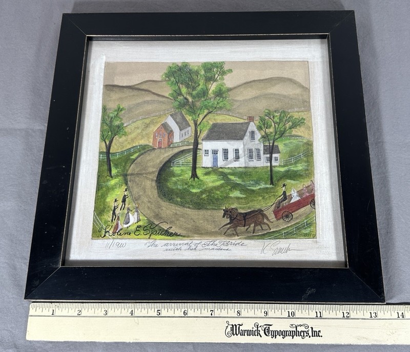 Kolene Spicher Arrival of the Bride LE Print 11/1900 Framed Folk Art 1998 gallery