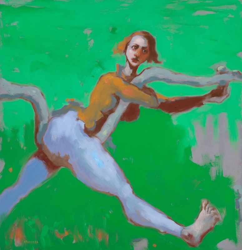 Entangled Woman in Branch Original Oil Painting 32×34 by Aldo Cherres