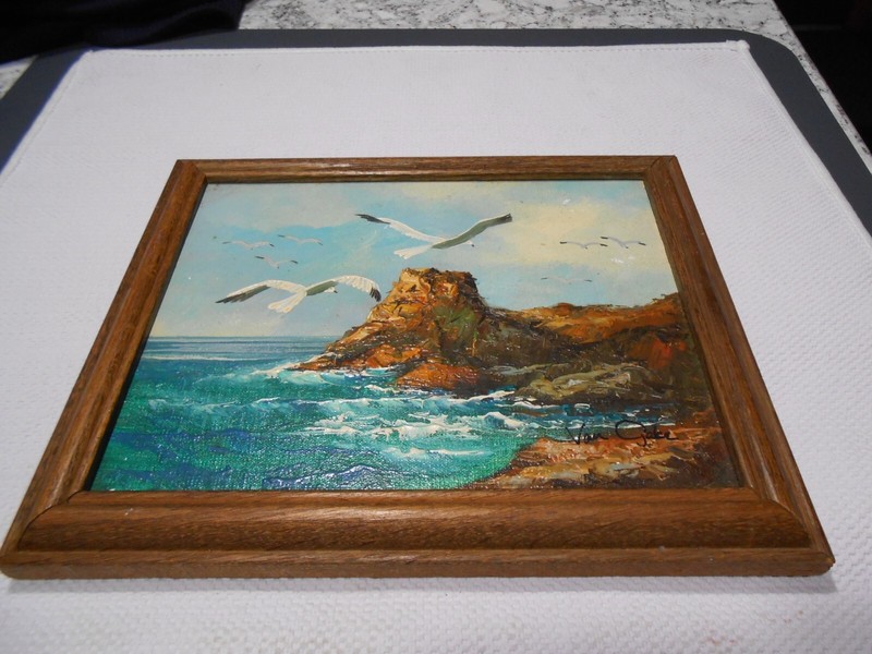 Van Gake Original Oil Painting Seascape Signed,