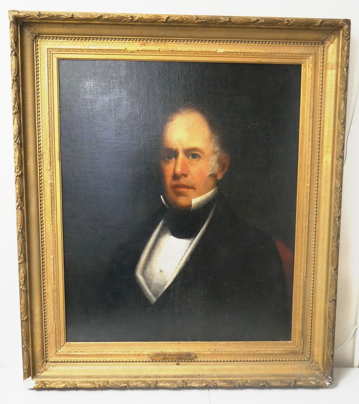Antique 1833 John Anderson Portland Maine Mayor Oil on Canvas Painting Framed