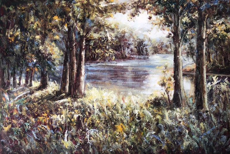 Forest,Original Oil Painting by R. Cook, 91 X 61 cm