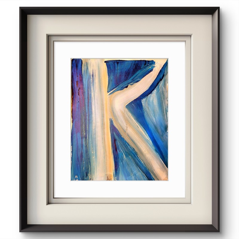 «K» Classroom Graffiti Abstract Pop Art Paper Painting Modern Design 11×14
