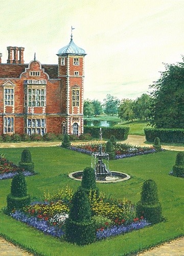 5x7 PRINT OF PAINTING RYTA LANDSCAPE CASTLE ENGLISH GARDEN flowers spring art 🌺