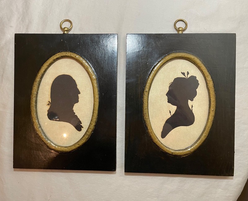 antique handmade Martha George Washington original silhouette portrait art