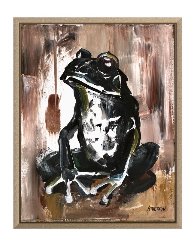 Atherton 11×14 Original Expressionism Acrylic Painting «Sitting Frog» signed