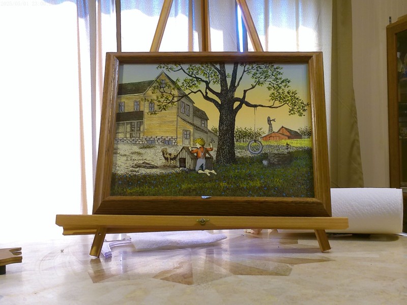 Hargrove Signed Canvas Farm Scene House, Old Barn, Windmill, Boy, Doghouse COA
