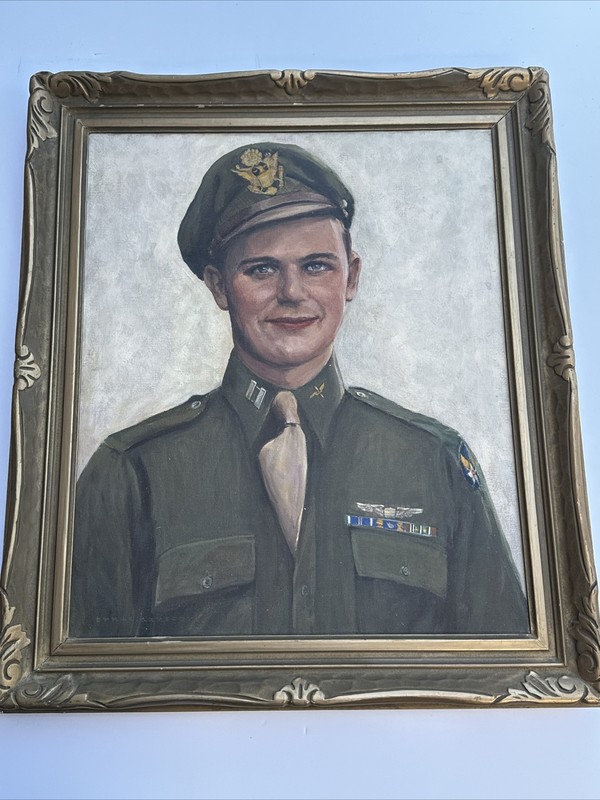 TRUDE HANSCOM PAINTING WW2 AMERICAN MILITARY NAVY PORTRAIT LISTED FAMOUS OIL