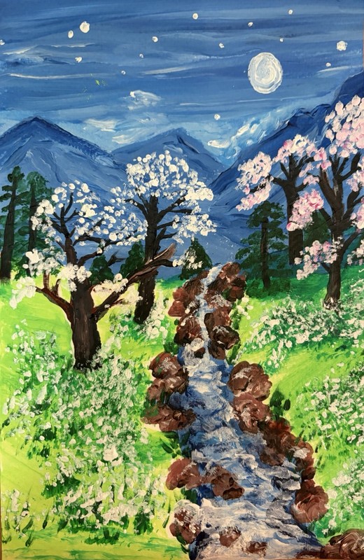 Moonlet Meadow 6×9 GAT Hand-painted Signed Dated Shipped in Protective Sleeve