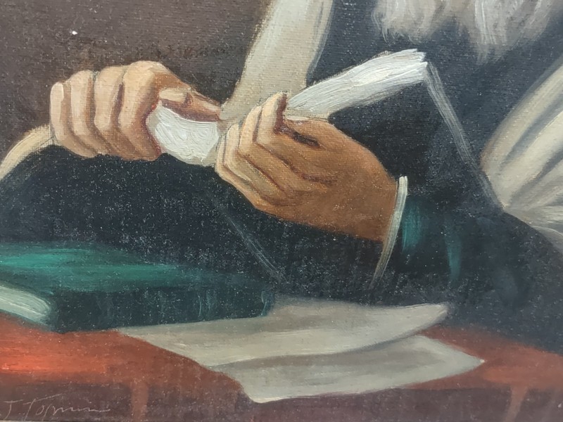 "Portait Of Rabbi" Original Jewish-Dutch Signed Oil On Canvas gallery