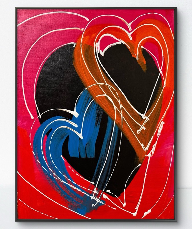 Original Abstract Expressionism 12×16 Love Beat Handmade Signed Valentine