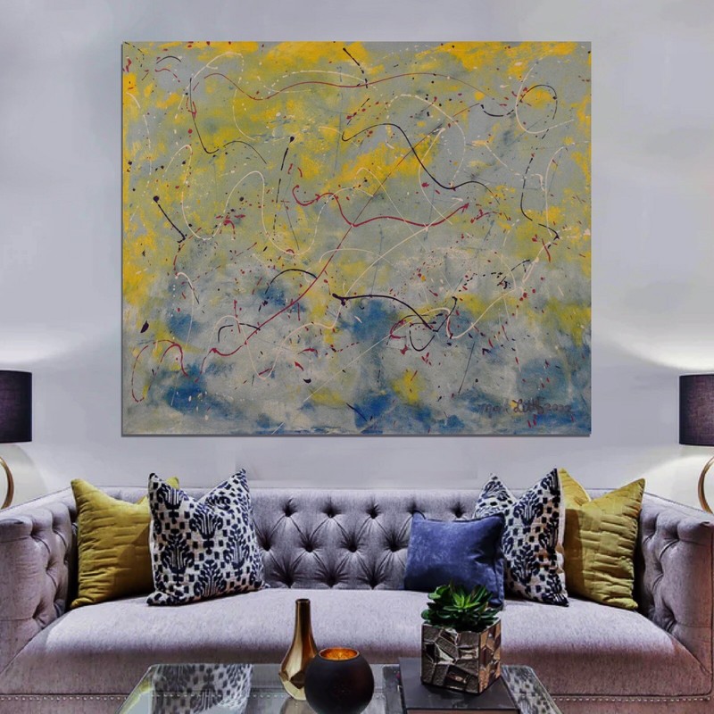 Jackson Pollack style ￼painting￼ 72” X 60”Acrylic, Abstract,POP,XL,Modern,Landsc
