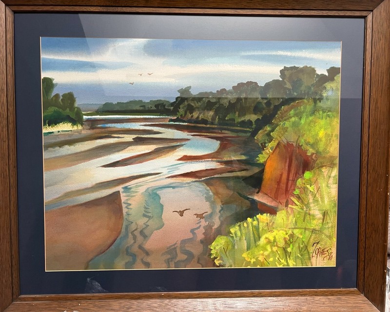 1990, Signed Milford Zornes, Original Watercolor Landscape Painting 