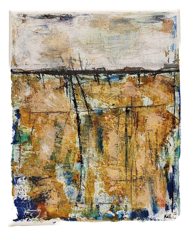 No.496 Original Abstract Modern Impressionistic Landscape Painting By K.A.Davis