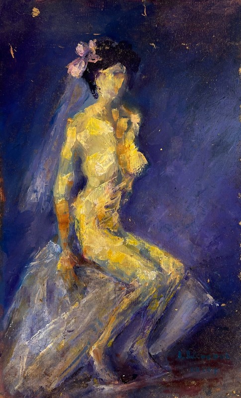 Oil Painting Women’s Beauty V. Aksenov Abstract Unframed Original nAAA5021