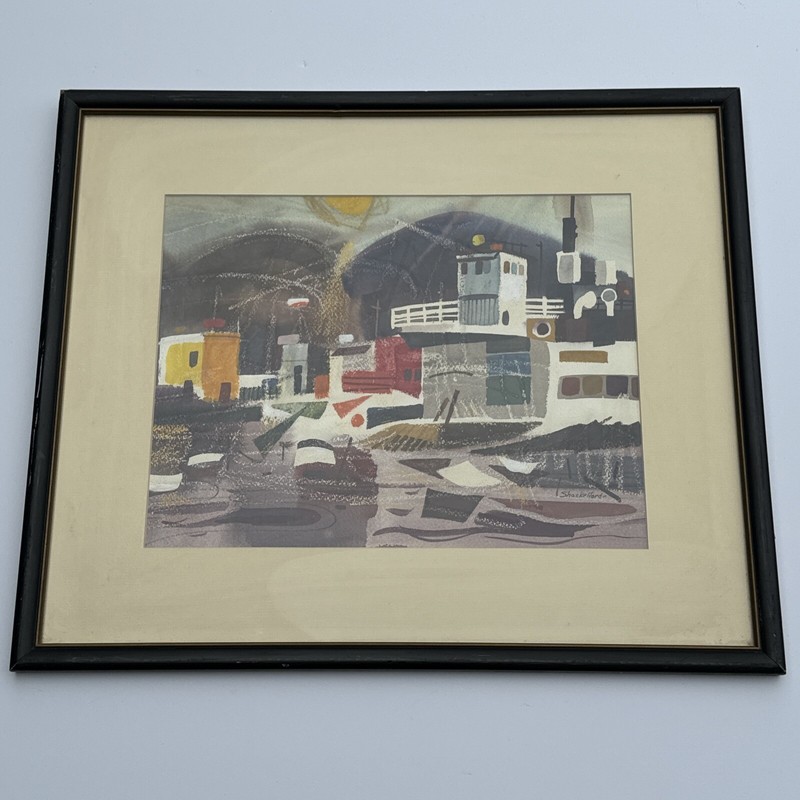 BUD SHACKELFORD PAINTING LANDSCAPE AMERICAN IMPRESSIONIST SAUSALITO FERRY 1960’S
