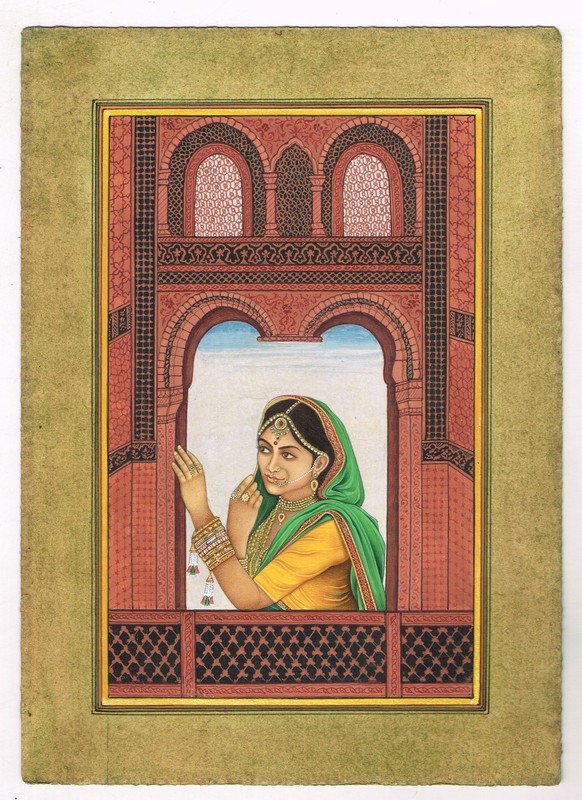 A Beauty Of Rajasthan Handmade Indian Miniature Painting On Paper 7×10 Inches
