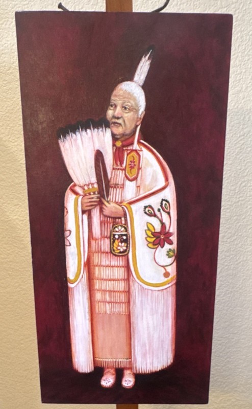 Eagle Feather Mother Native American Woman Original Acrylic Canvas Painting 24x…