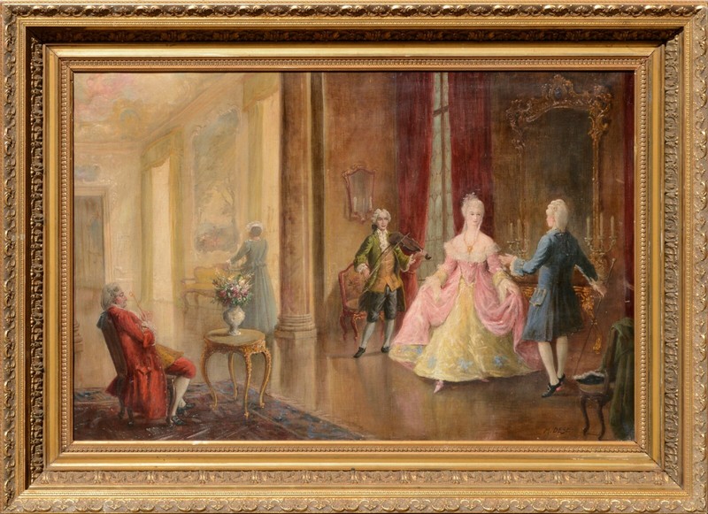 Dancers in the French Court 18th century scene by M. Dese