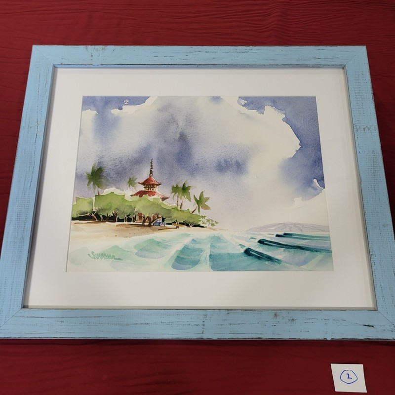 John Severson OG Watercolor Triptych Signed Art Painting Mid Century Beach RARE gallery