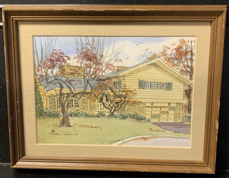 Mary Miller Salem WATERCOLOR 1989 CHICAGO Suburban Home