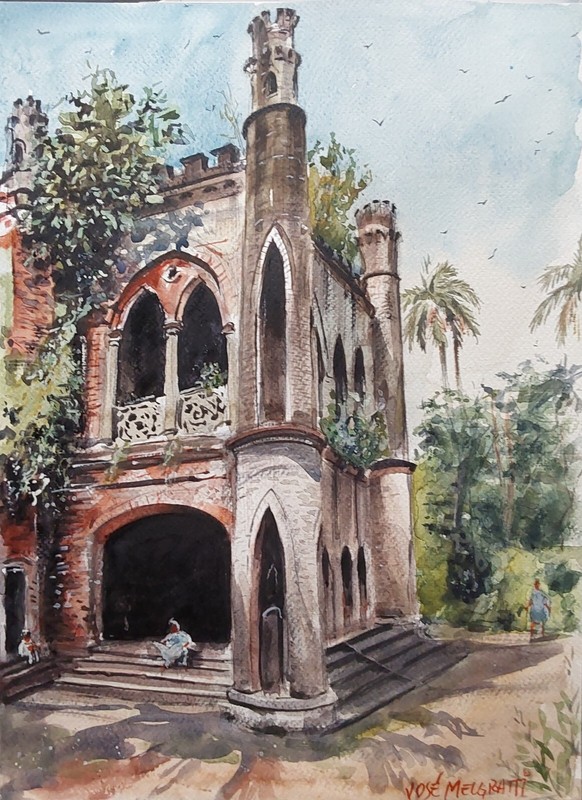 Watercolor Original Painting «Old Palace, India» 11″ x 15″ NOT A PRINT