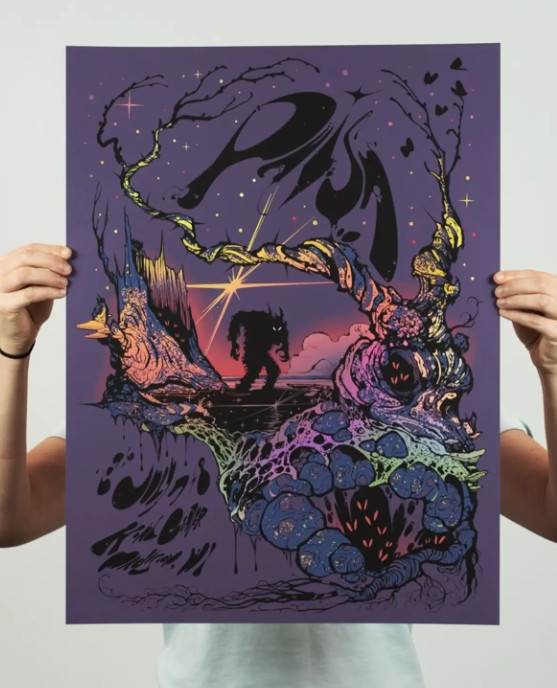 Phish Madison WI Concert Poster Shadow Monster Psychedelic Trippy Wall Art Print