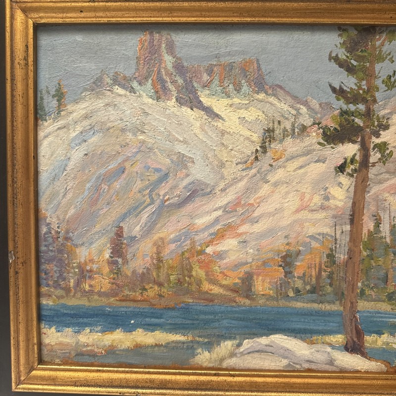 ANTIQUE PAINTING LANDSCAPE Mountains IMPRESSIONIST AMERICAN MYSTERY ARTIST OIL gallery