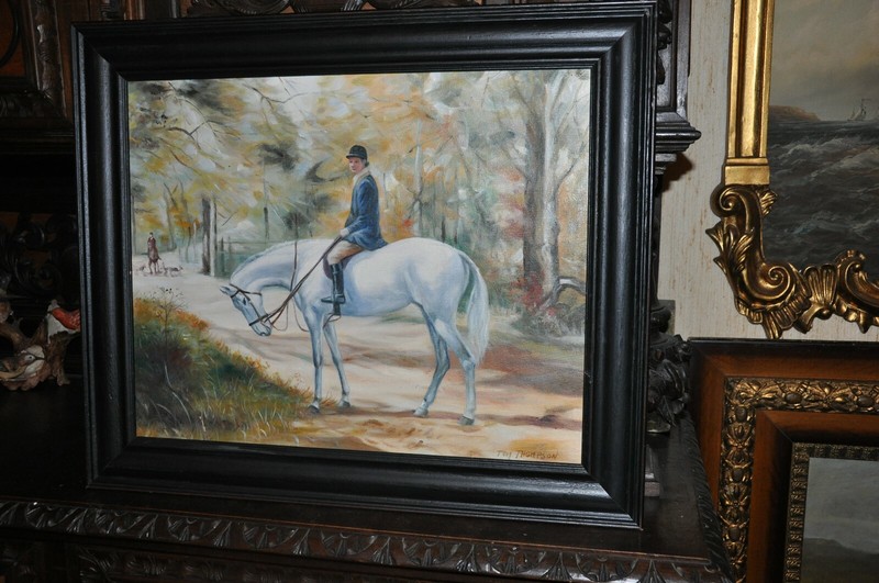 Lovely Lady on white Horse By Artist Tom Thompson gallery
