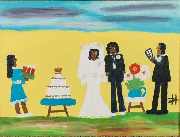 Clementine Hunter (Handmade) Signed Oil Painting on Canvas 16×24 in Naive Art ..