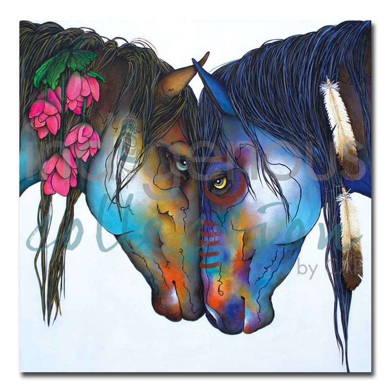 Medicine Ponies by Micqaela Jones Gallery-Wrapped Canvas Giclee Art (14 x 14 in)