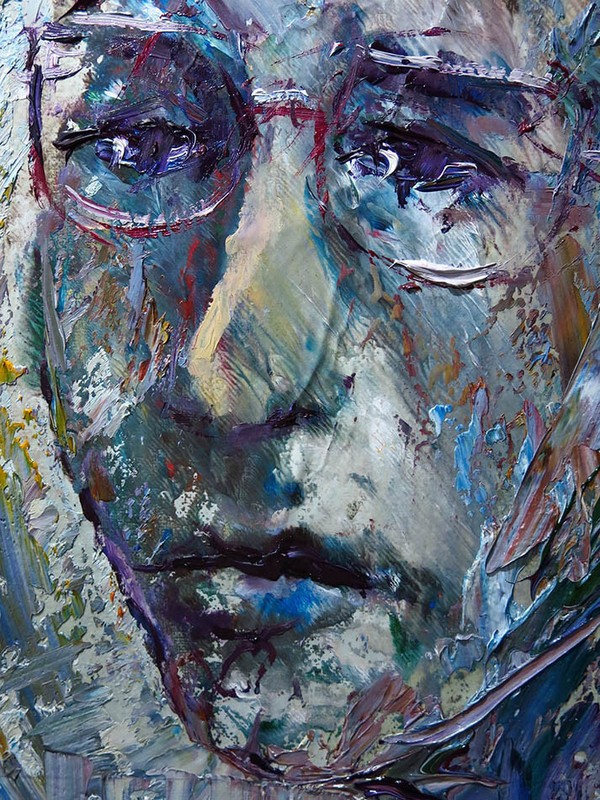 OIL PAINTING█UNIQUE EXPRESSIONISt ART█SIGNED OUTSIDER█ORIGINAL █PORTRAIT POP MAN gallery