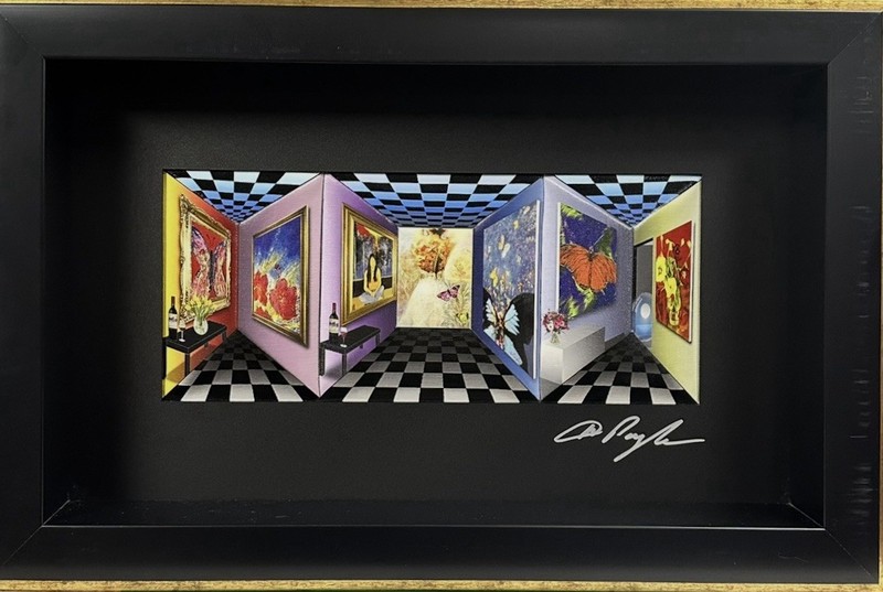 ORIG DOMINIC PANGBORN 3 DIMENSIONAL CONSTRUCTION ON CANVAS “BUTTERFLIES” SIGNED