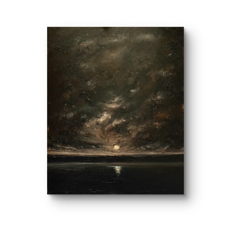 Dark Seascape Original oil painting Landscape on canvas impressionism art
