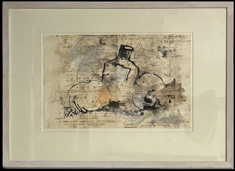 Margot Nesso, Mixed Media on Paper, 1993, Framed, Signed and Dated