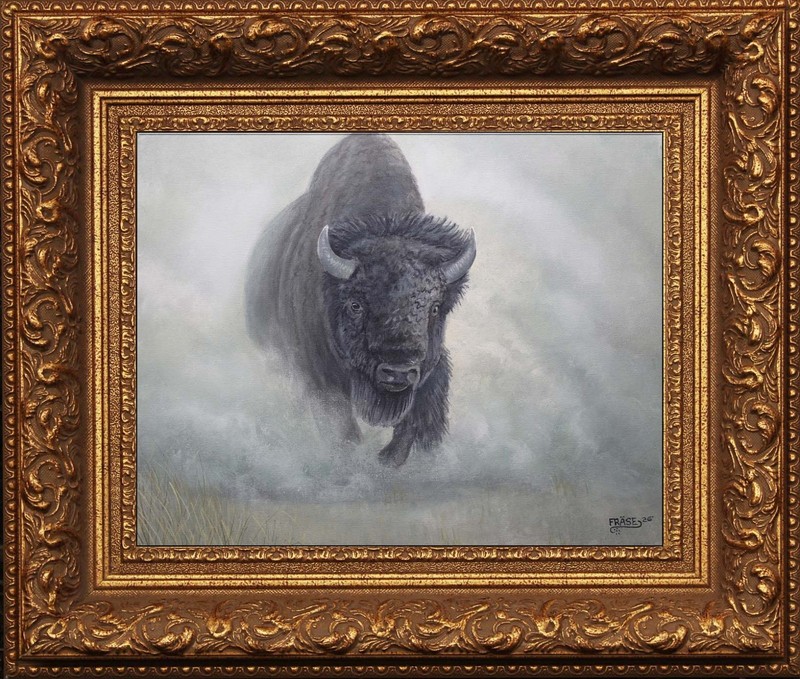 FRASE ORIGINAL PAINTING BISON BUFFALO REALISM WILDLIFE ART DUCK STAMP ARTIST