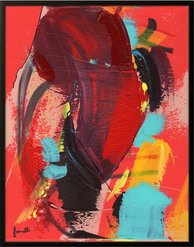 FINELLI ORIGINAL Abstract Expression Acrylic Modern Bold High Art 11×14 COA G12E