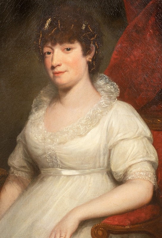 Large 19th Century Portrait of A Lady Mary Ann Pigot White Dress William Beechey gallery