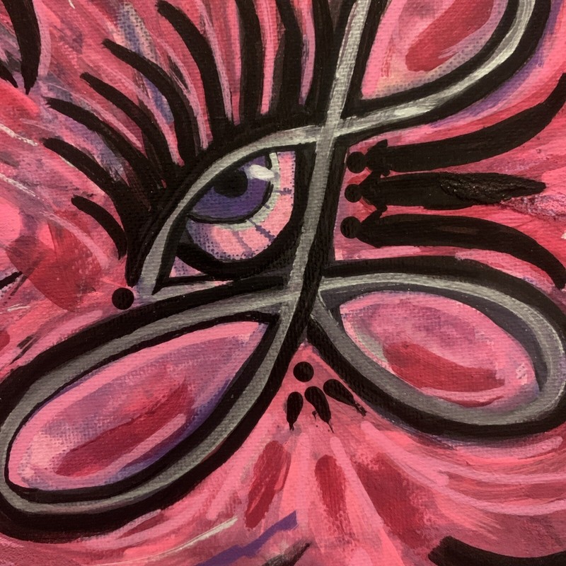 Abstract Butterfly Eye Painting 9X12 Original Art By Deana, Moodyvirgoarts