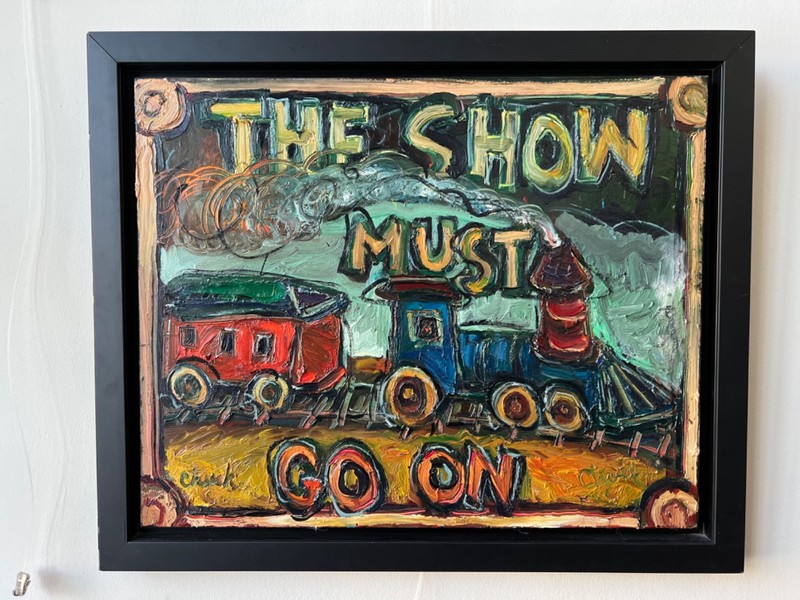 Chuck Connelly oil painting, The Show Must Go On, 24” x 30”, oil on canvas, 2008