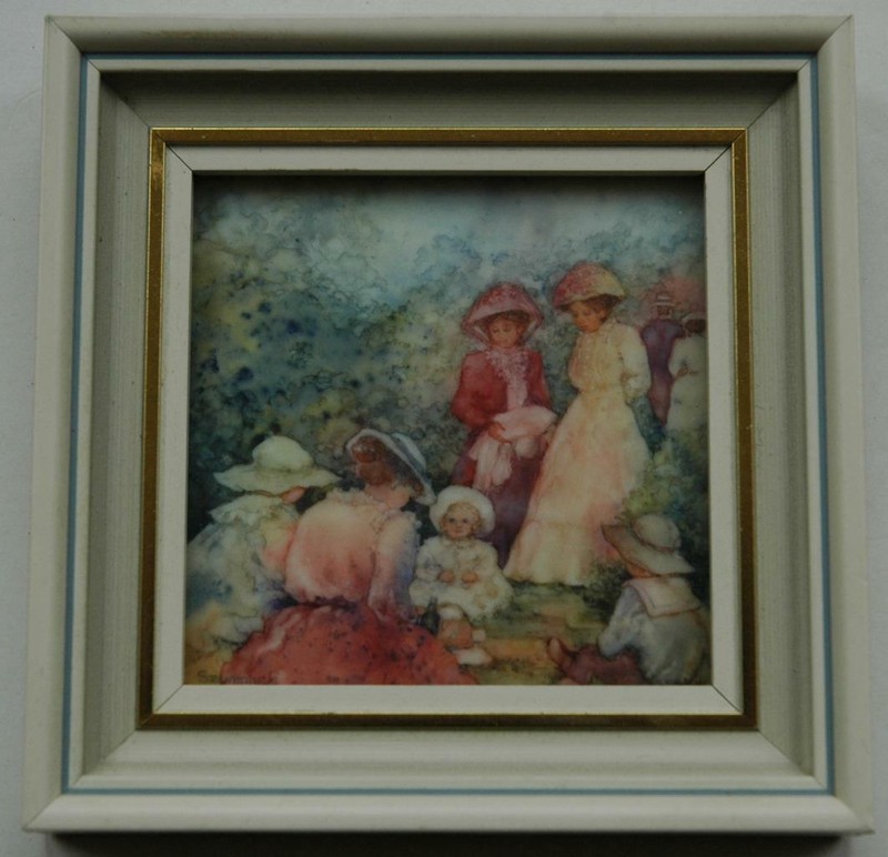 Original Miniature Transparent Watercolor "Bush Picnic 1900" Madeleine Szymanski gallery