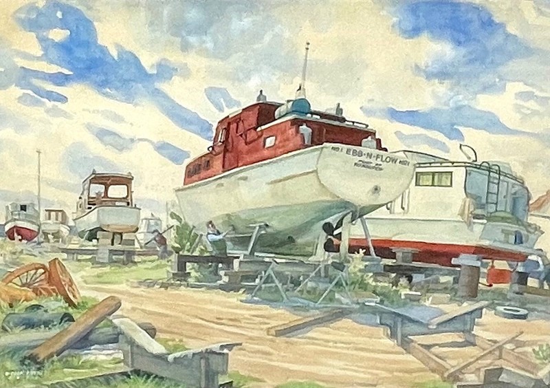 Barbara Cook Enders (1922 – 2010) c.1971 Manitoba Large Exceptional Watercolor