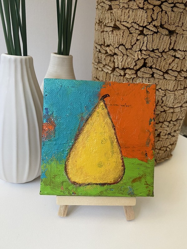 4×4 Canvas With Easel fruit Acrylic painting