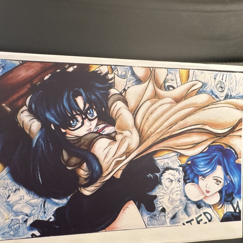 Anime Style Painting Female Characters with Glasses & School Uniform Pop Art