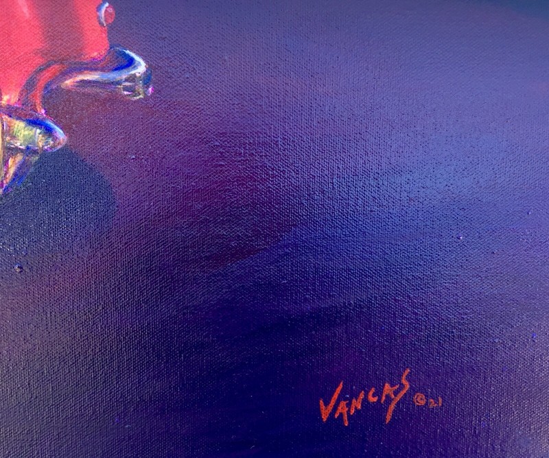 SALE! FLIGHT TO MARS Vancas Pinup 50s CORVETTE UFO SANTA MONICA GAS STATION 20" gallery