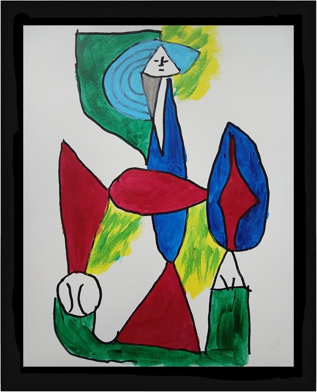 Cubism/Abstract 11×14 Picasso Art Signed Colorful Hand Made Painting